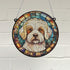 Bichon Frise Stained Glass Effect Suncatcher